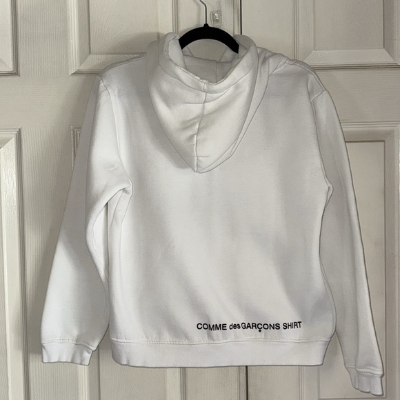 Supreme X Comme Des Garçons White Hoodie Sweatshirt - Picture 5 of 10